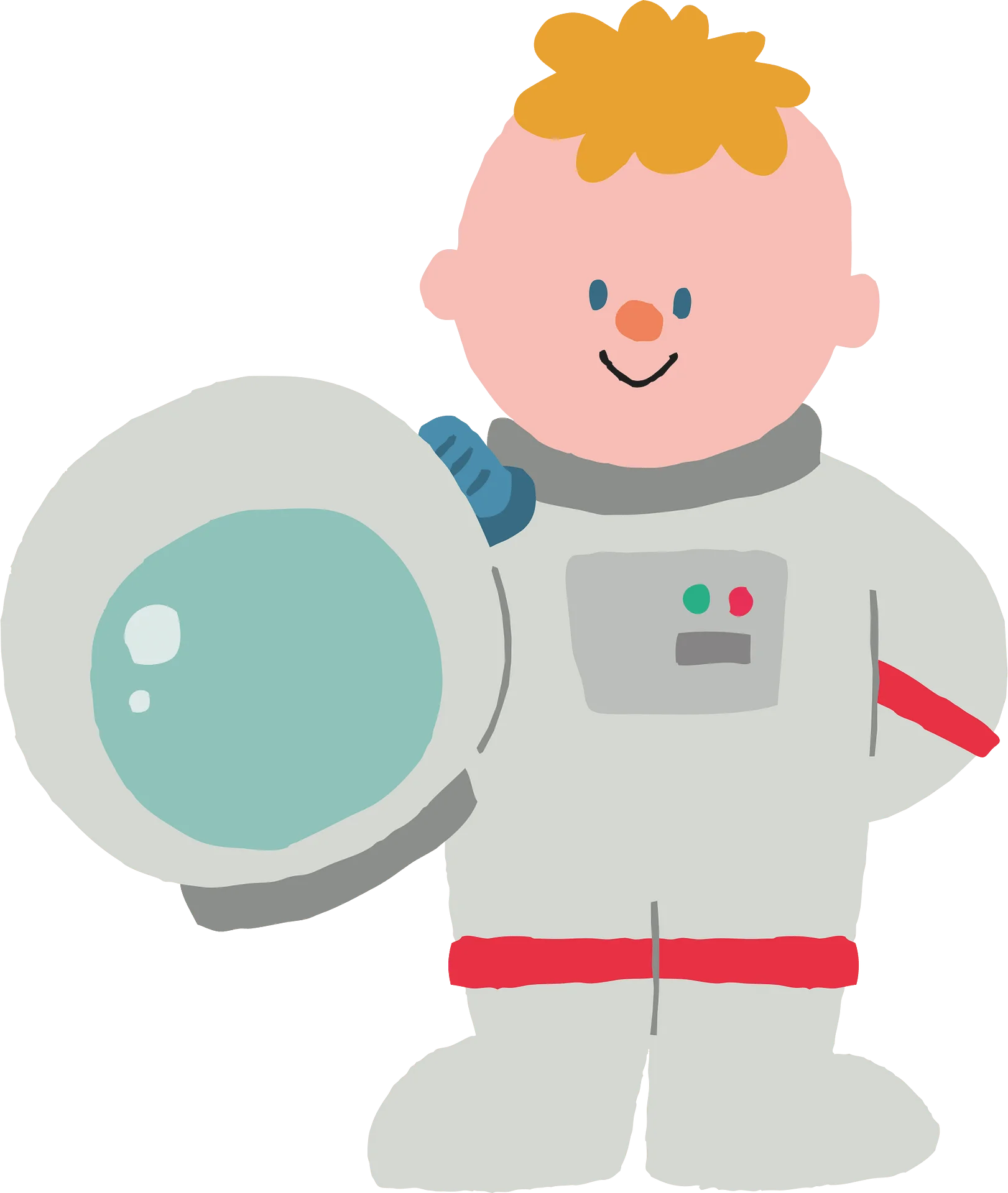 Adorable Cartoon Astronaut Clipart: Cute Space Explorer in Playful Style