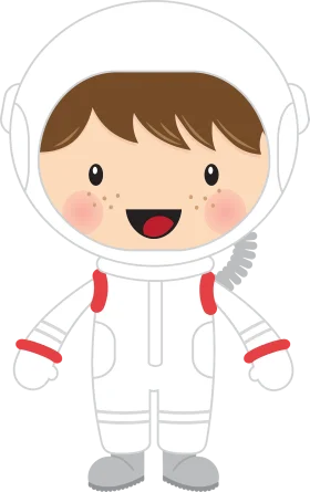 Adorable Cartoon Astronaut Clipart - Cute Space Explorer with Charming Smile