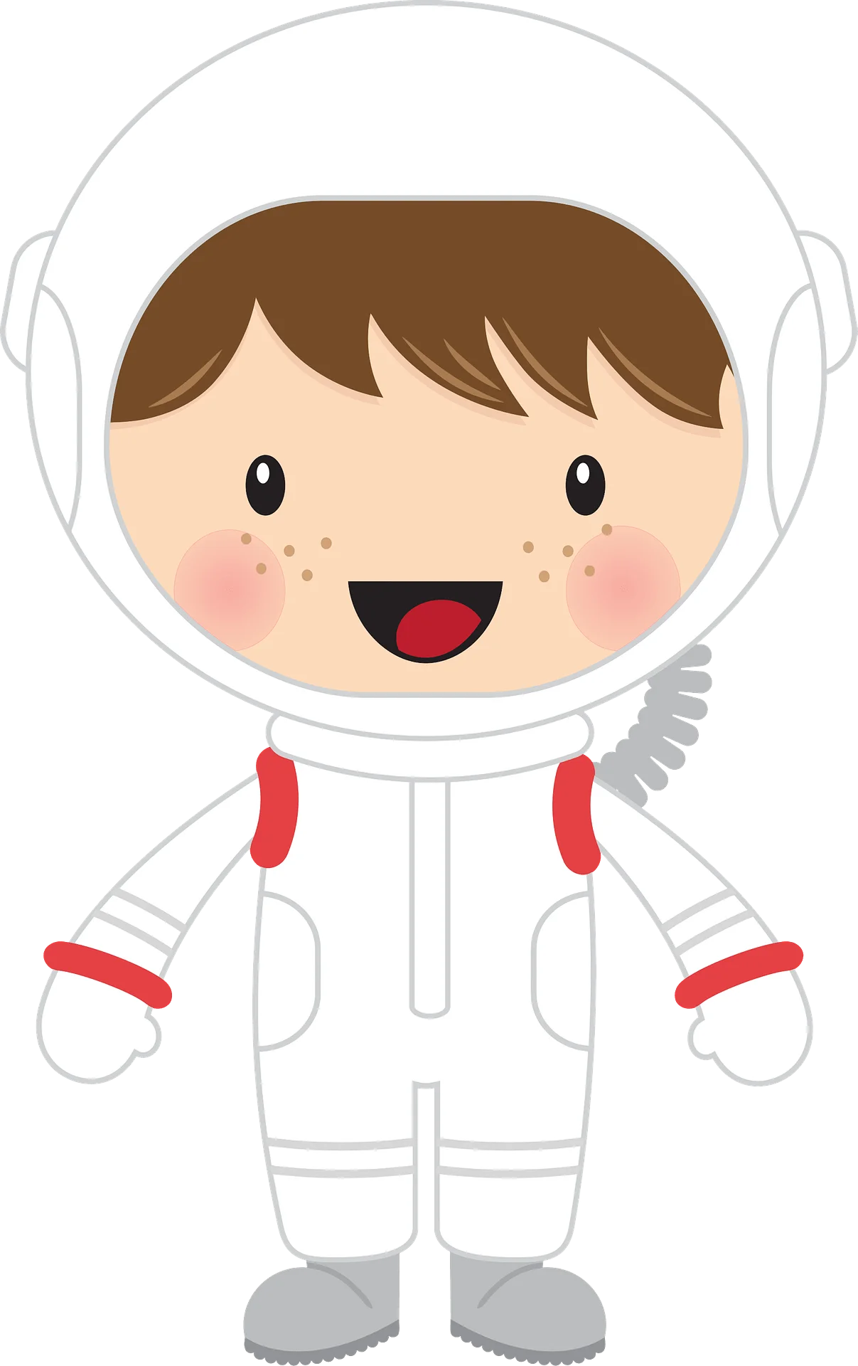 Adorable Cartoon Astronaut Clipart - Cute Space Explorer with Charming Smile