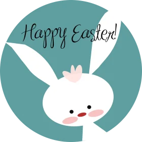 Adorable Cartoon Easter Bunny Clipart Design with Soft Pastel Colors