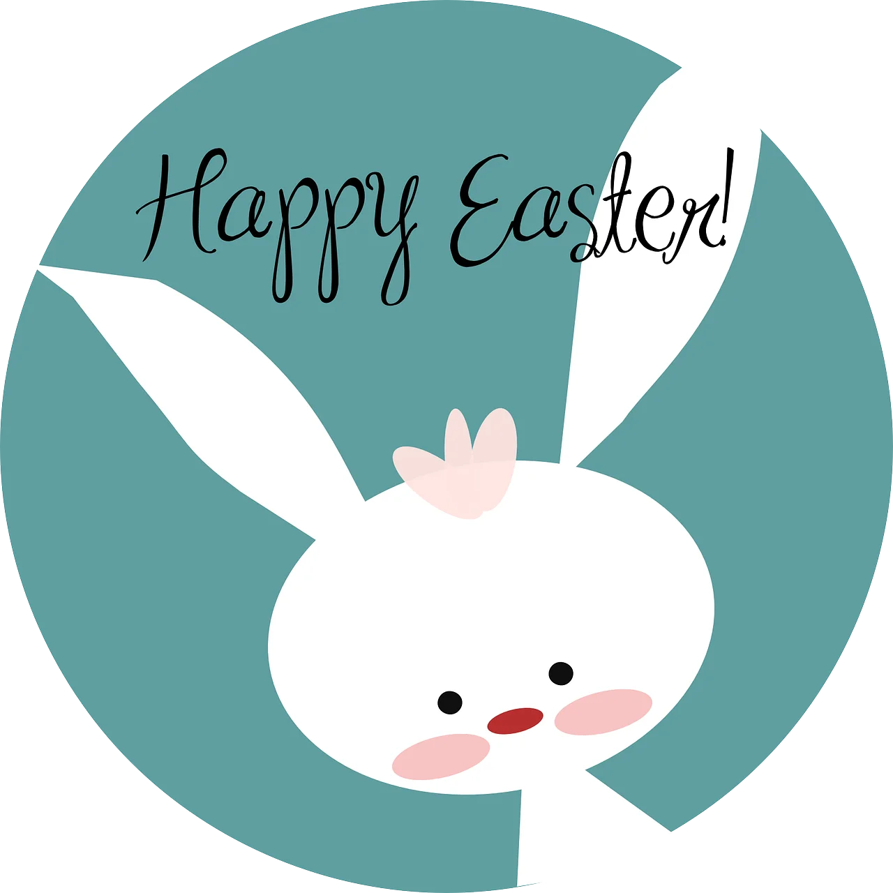 Adorable Cartoon Easter Bunny Clipart Design with Soft Pastel Colors