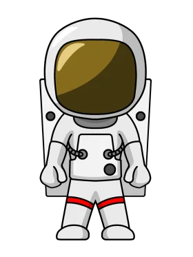 Adorable Minimalist Space Explorer Astronaut Clipart Design for Kids