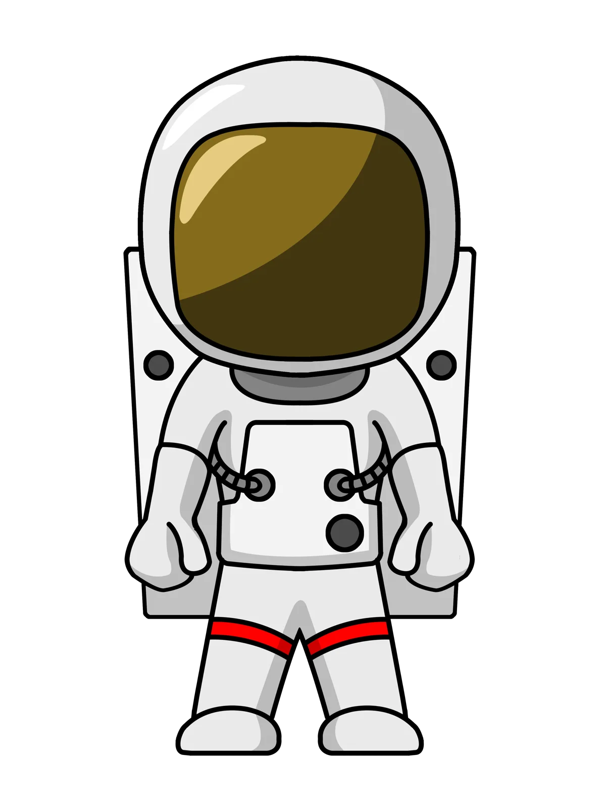 Adorable Minimalist Space Explorer Astronaut Clipart Design for Kids