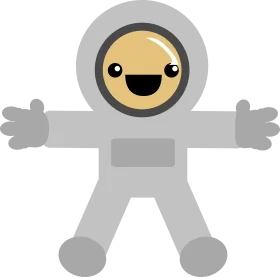 Adorable Minimalist Space Explorer Clipart with Cute Smiling Face Design