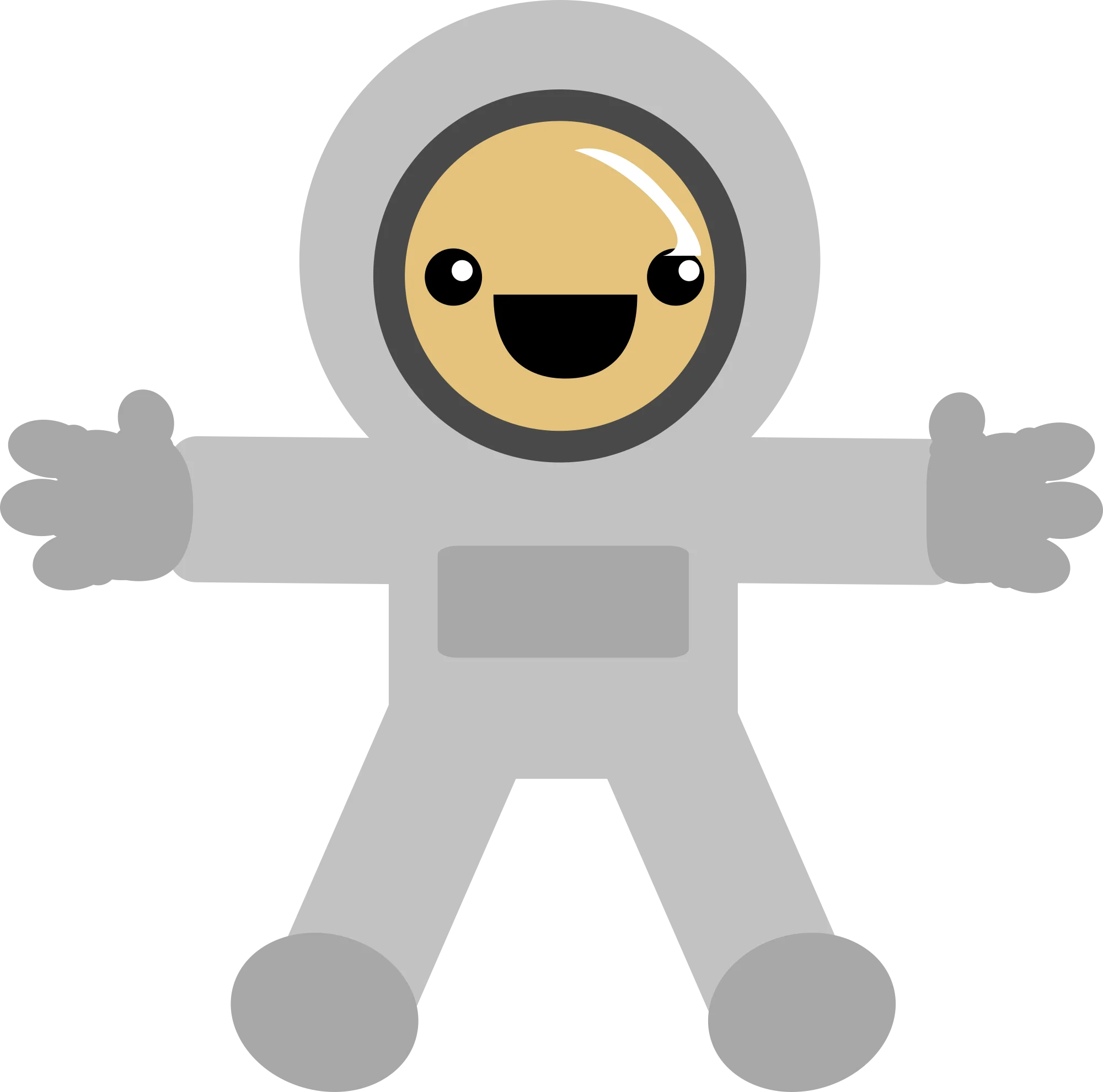 Adorable Minimalist Space Explorer Clipart with Cute Smiling Face Design