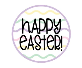 Charming Pastel Easter Greeting Clipart with Whimsical Typography Design