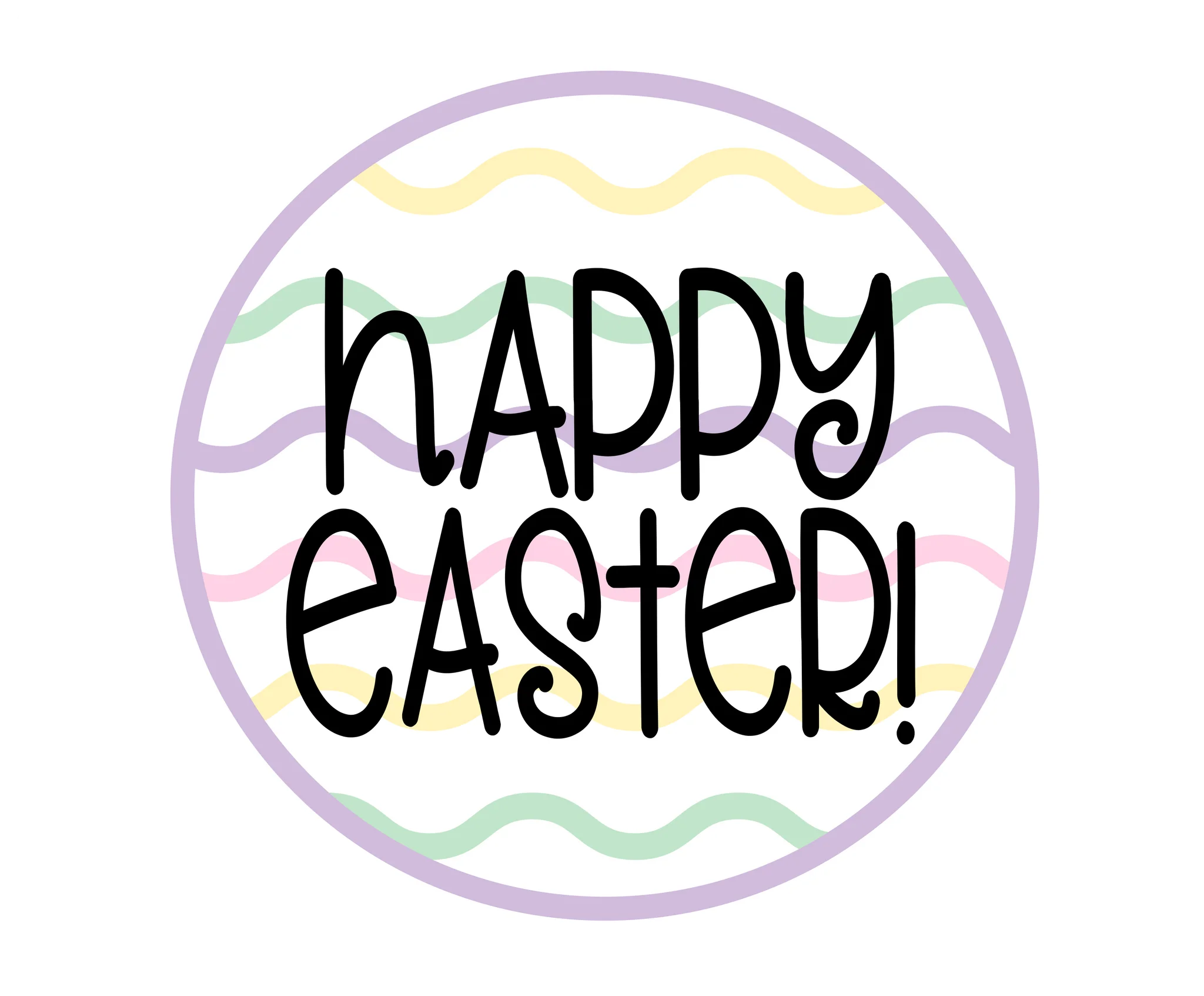 Charming Pastel Easter Greeting Clipart with Whimsical Typography Design