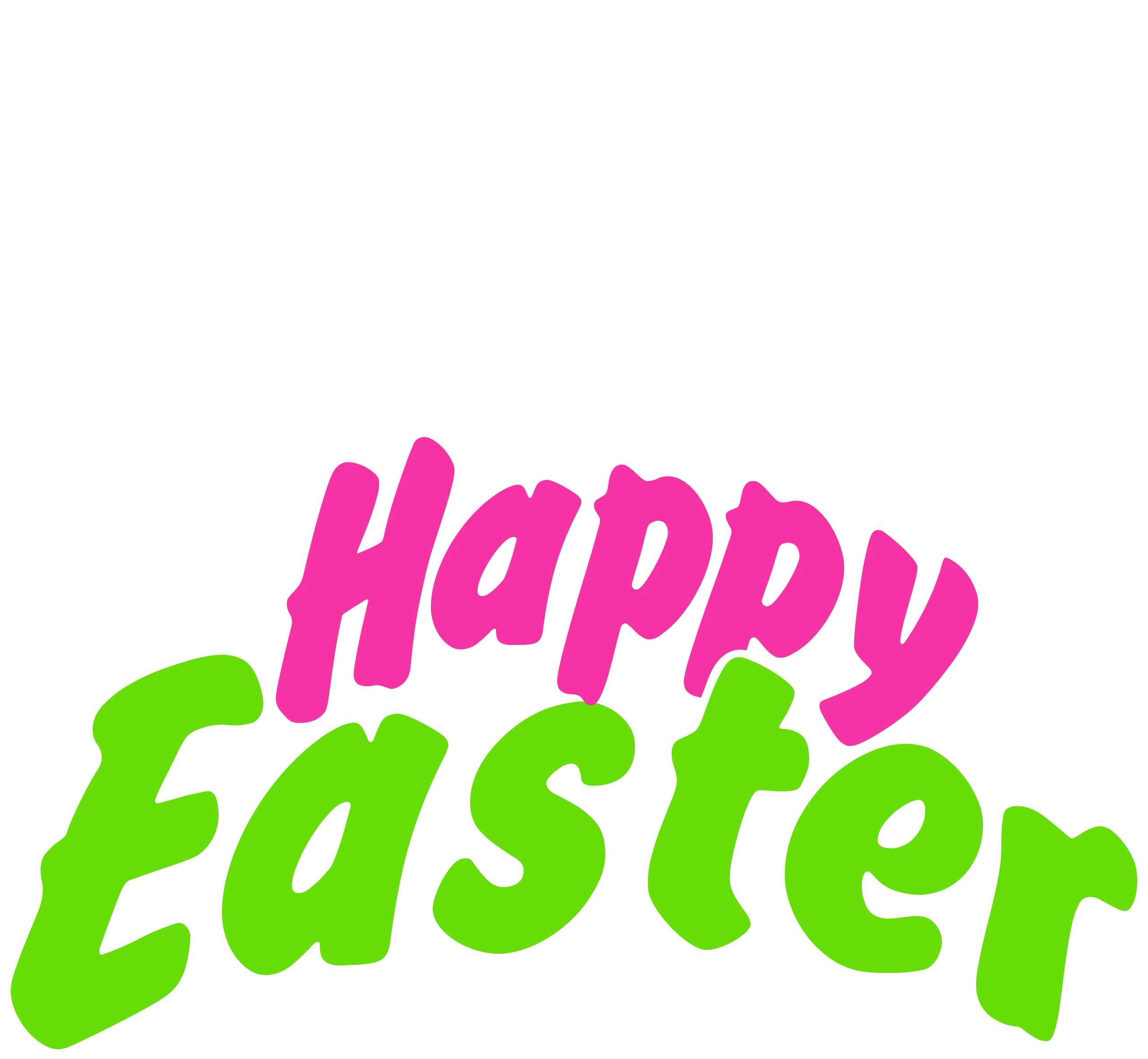 Cheerful Neon Green and Pink Happy Easter Festive Clipart Design