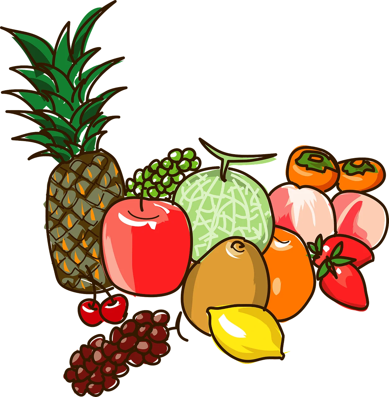 Colorful and Delightful Tropical and Seasonal Fruits Clipart Collection