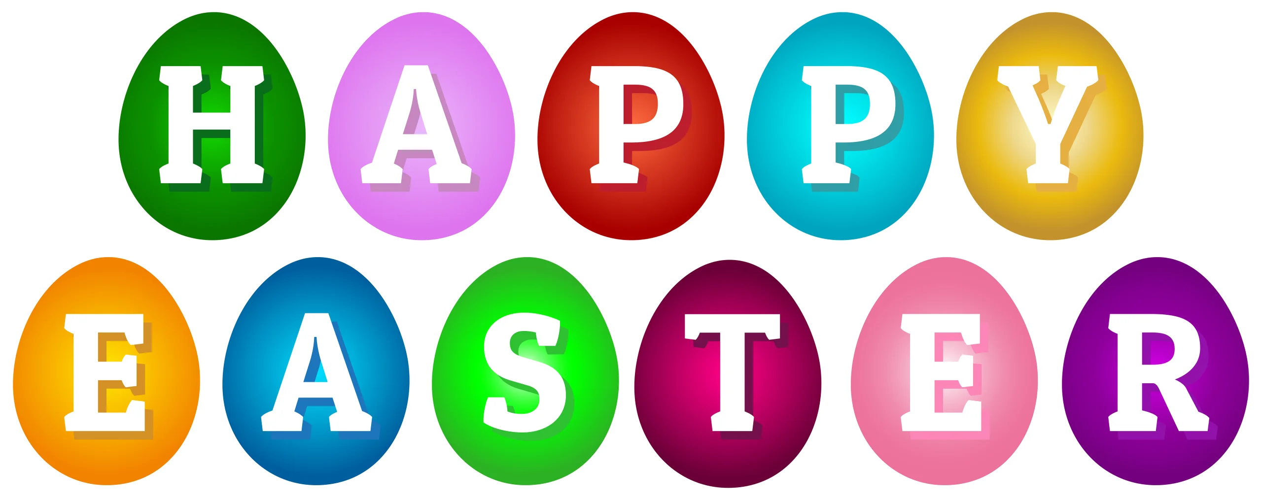 Colorful Easter Egg Letters Spelling Out Cheerful Happy Easter Greeting Clipart