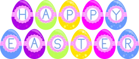 Delightful Pastel-Colored Easter Eggs Spelling Out Festive Seasonal Clipart Message