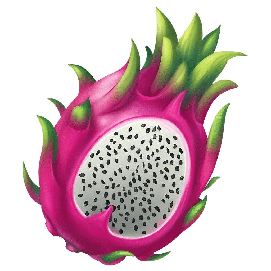 Exotic Dragon Fruit Clipart: A Juicy Slice of Tropical Delight Illustration