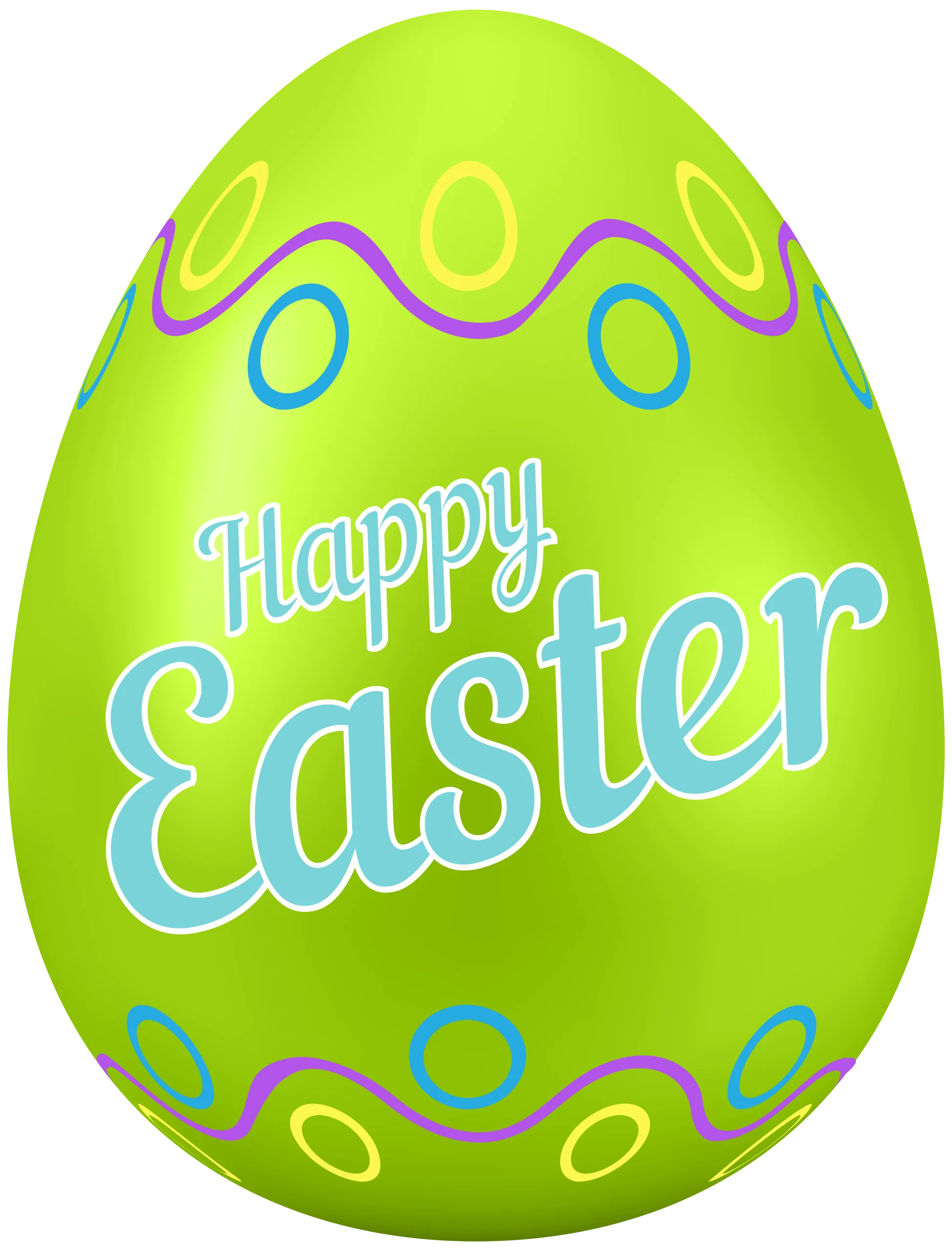 Festive Green Easter Egg Clipart with Cheerful Holiday Typography