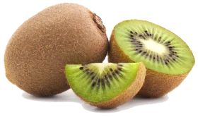 Fresh Kiwi Fruit Sliced Open Showcasing Emerald Green Flesh Clipart Illustration