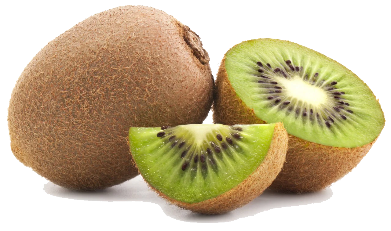 Fresh Kiwi Fruit Sliced Open Showcasing Emerald Green Flesh Clipart Illustration
