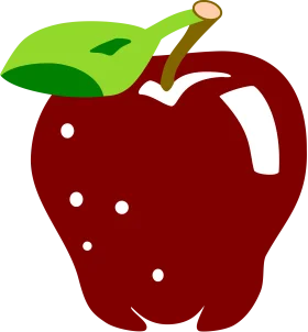 Glossy Red Apple Clipart: A Crisp and Stylized Illustration of Fruity Delight