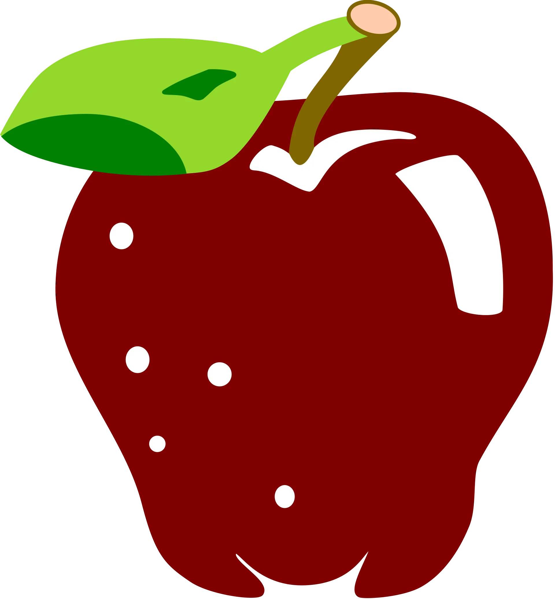 Glossy Red Apple Clipart: A Crisp and Stylized Illustration of Fruity Delight
