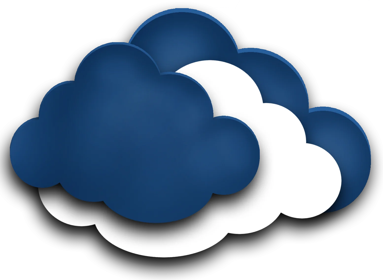 Layered Blue and White Cloud Computing Graphic Design Clipart