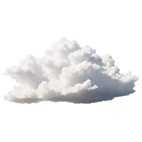 Luminous Billowing White Cloud Clipart - Soft Ethereal Sky Element