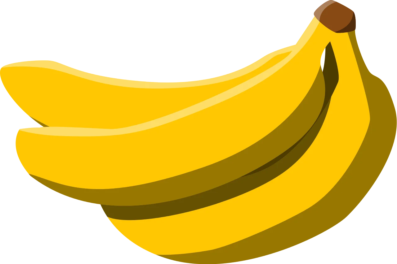 Ripe Golden Bananas Clipart Illustration - Fresh Tropical Fruit Design