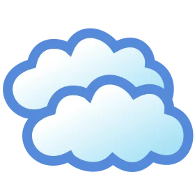 Serene Blue Sky Soft Fluffy Clouds Cartoon Style Simple Minimalist Clipart Design