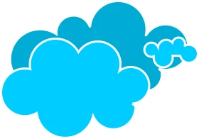 Sky Blue Abstract Cloud Formation Minimalist Clipart Design