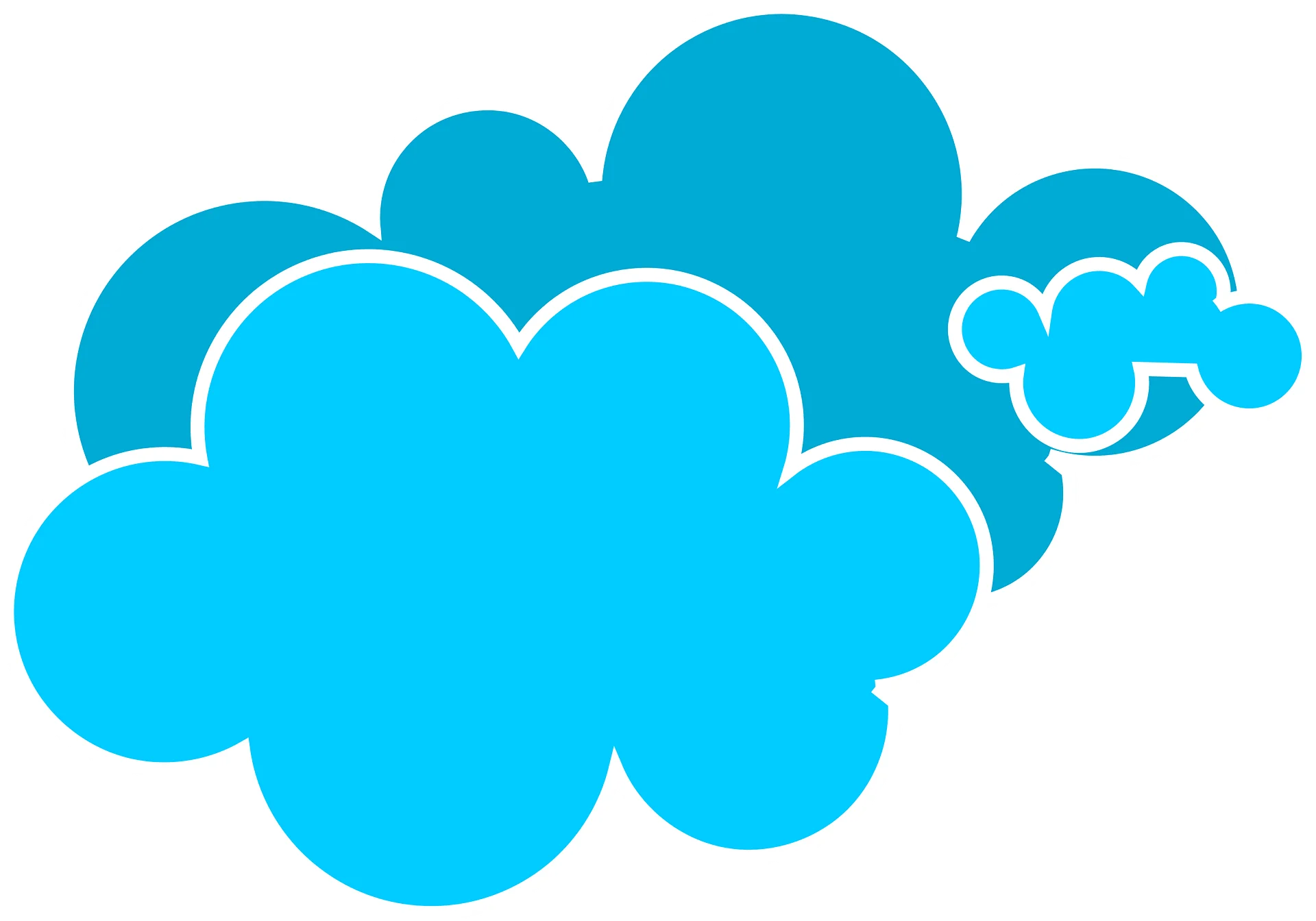 Sky Blue Abstract Cloud Formation Minimalist Clipart Design