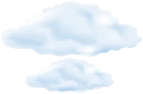 Soft and Delicate Blue-Tinted Cloud Clipart Illustration with Gentle Atmosphere