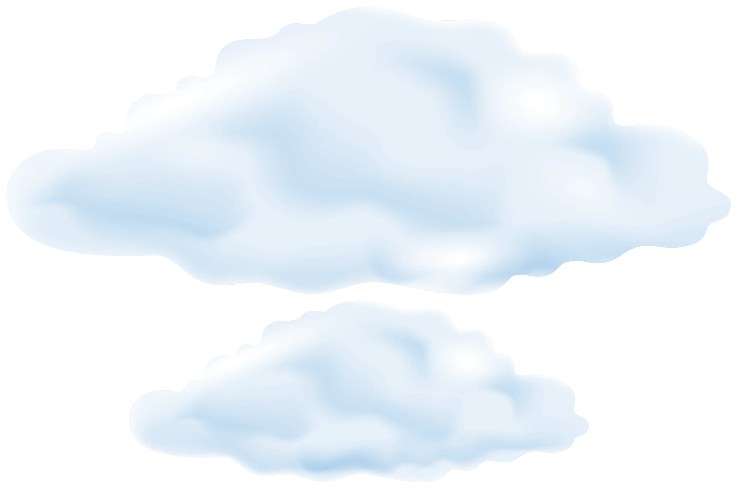 Soft and Delicate Blue-Tinted Cloud Clipart Illustration with Gentle Atmosphere