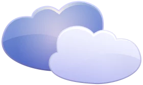 Soft Blue Ethereal Cloud Clipart Illustration with Gentle Gradient Design
