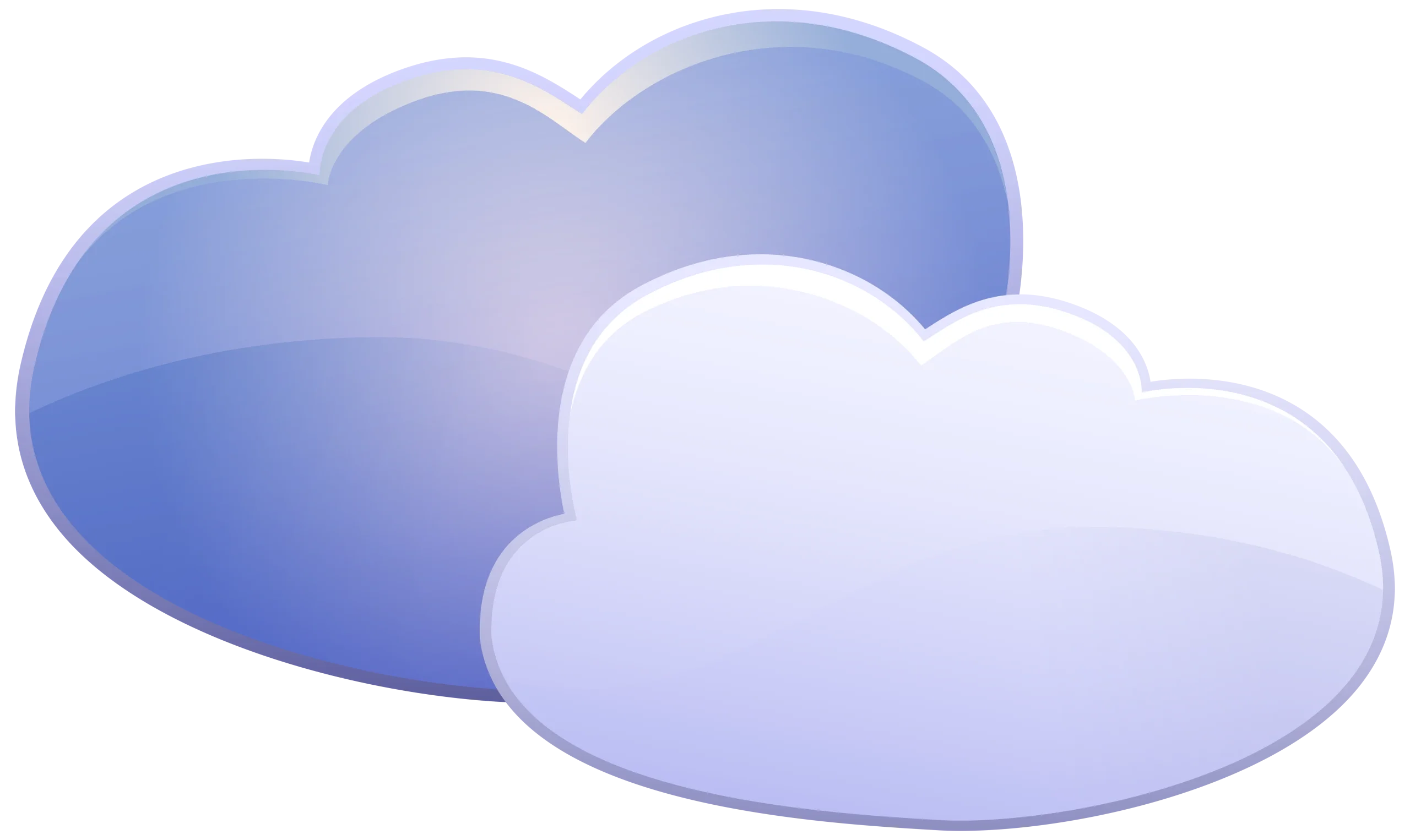 Soft Blue Ethereal Cloud Clipart Illustration with Gentle Gradient Design