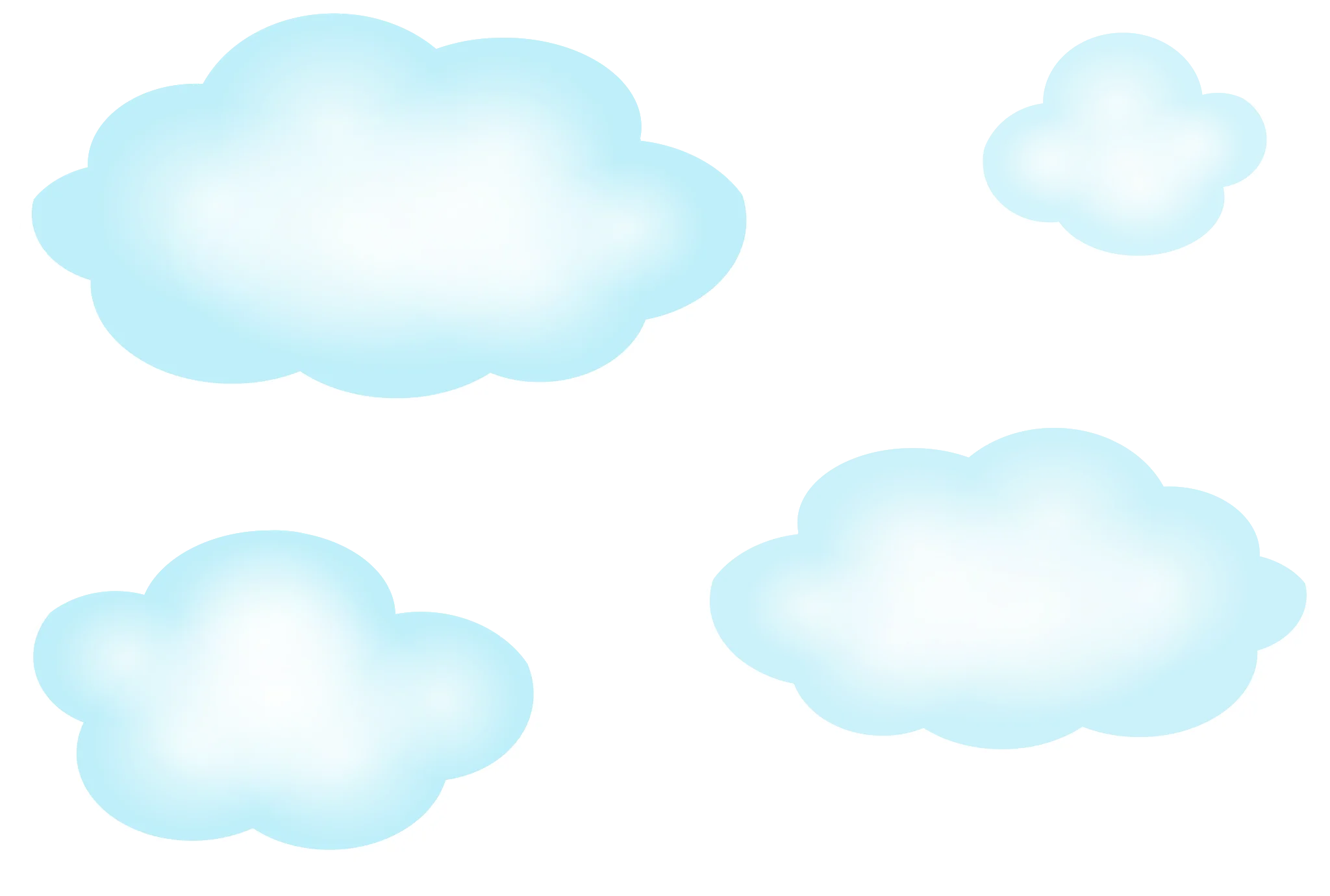 Soft Blue Sky Fluffy Pastel Clouds Clipart Design for Digital Projects