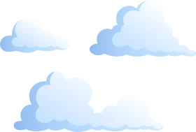 Soft Blue Sky with Fluffy Gentle Clouds Clipart Illustration Design