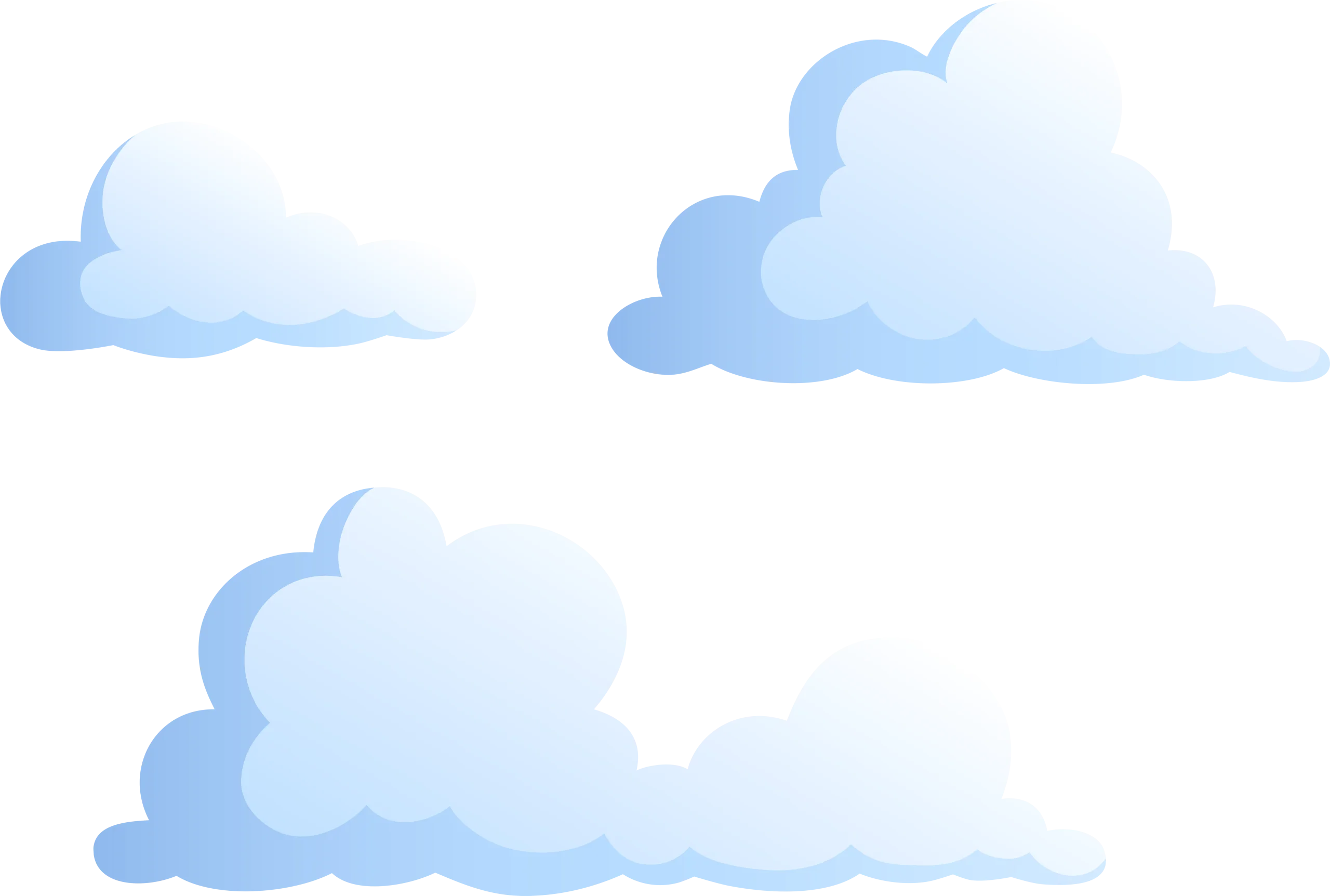 Soft Blue Sky with Fluffy Gentle Clouds Clipart Illustration Design
