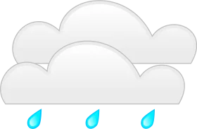 Soft Gray and Blue Rainy Clouds Minimalist Clipart Design for Weather Illustrations