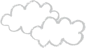 Soft Gray Hand-Drawn Fluffy Cloud Clipart Illustration for Design Projects