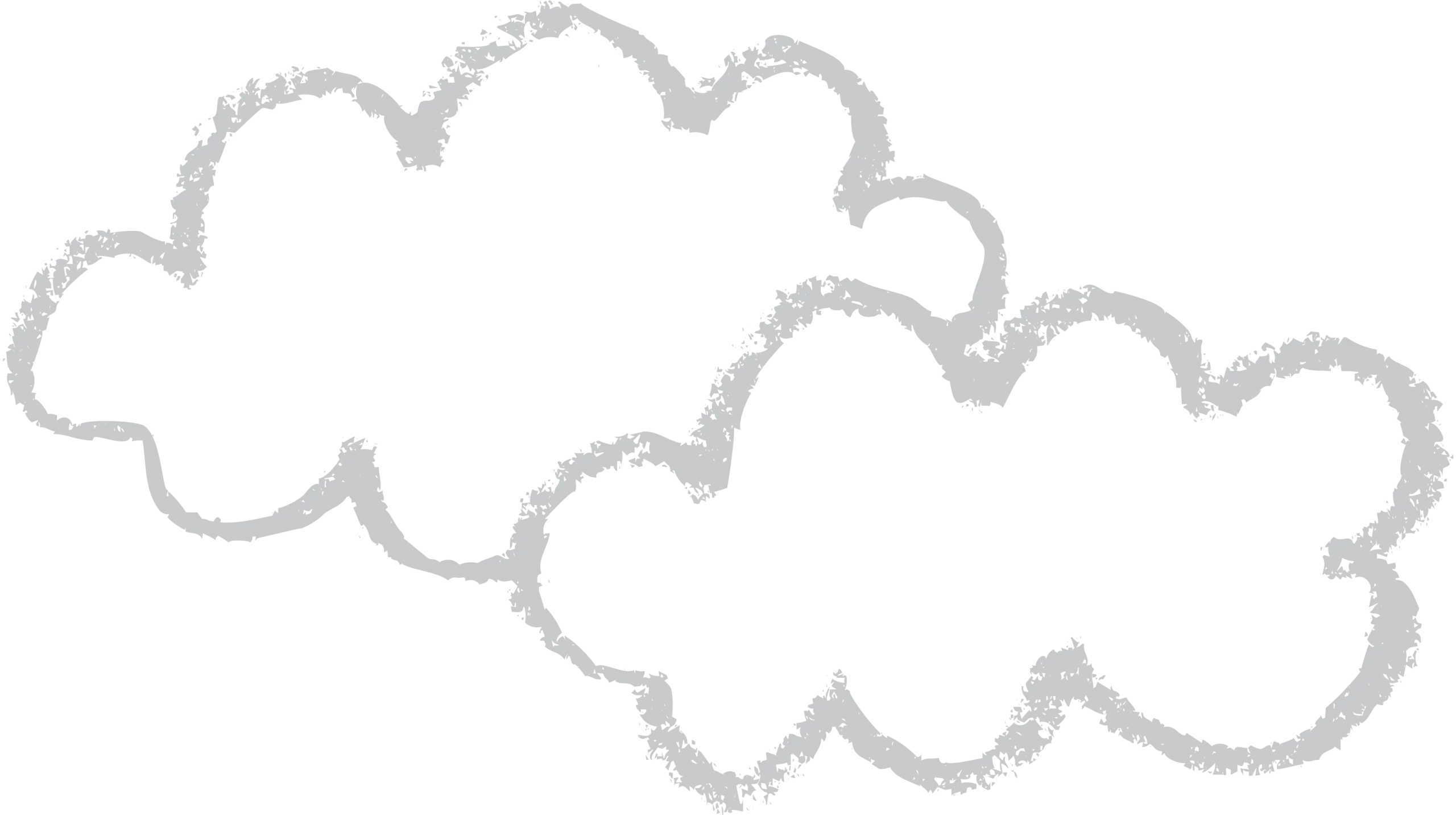 Soft Gray Hand-Drawn Fluffy Cloud Clipart Illustration for Design Projects