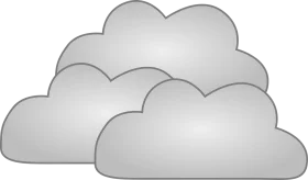 Soft Gray Layered Cloud Formations Minimalist Clipart Design