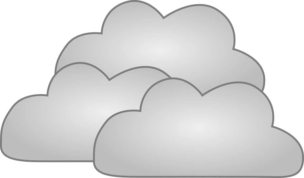 Soft Gray Layered Cloud Formations Minimalist Clipart Design