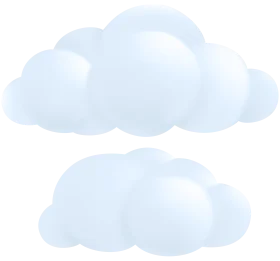 Soft Pastel Blue Cumulus Clouds Clipart Collection for Digital Design