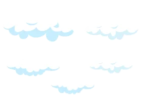 Soft Pastel Blue Sky Clouds Clipart Design for Digital Projects