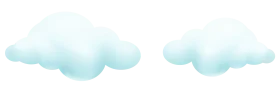 Soft Pastel Blue Watercolor Clouds Clipart - Ethereal Sky Elements
