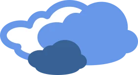 Stylized Blue Sky Layers Softly Overlapping Cloud Computing Clipart Design