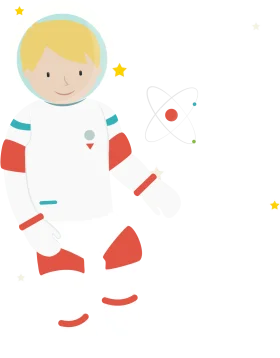 Adorable Cartoon Astronaut Clipart Floating in Playful Space Scene
