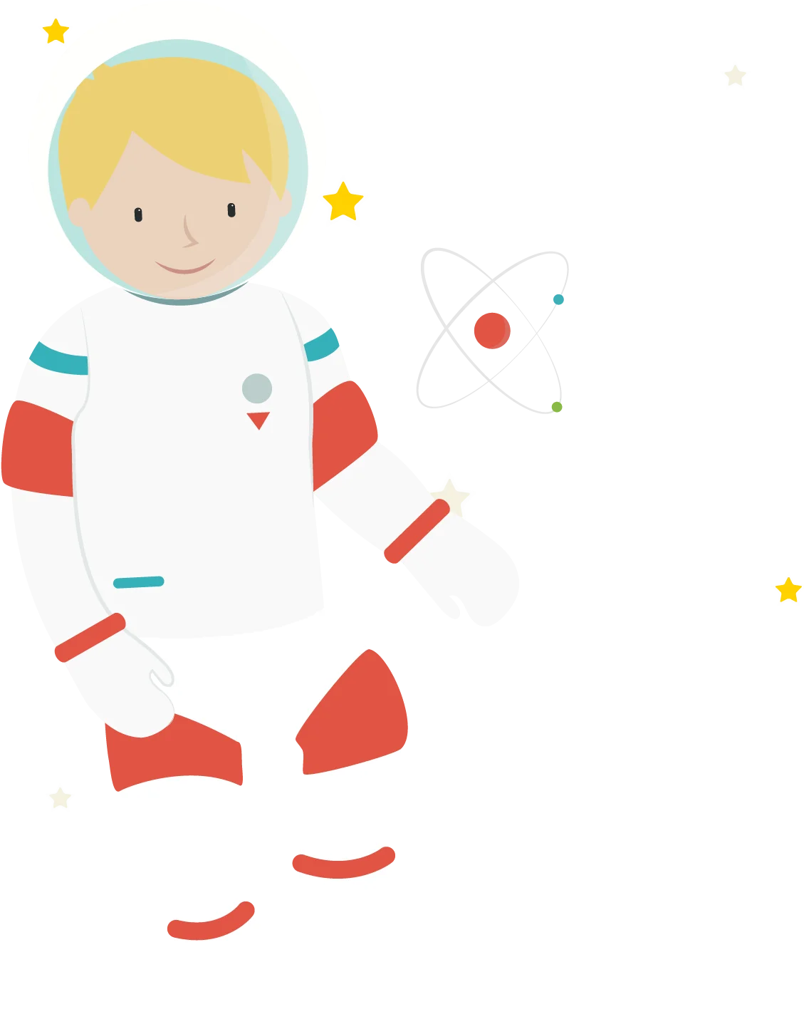 Adorable Cartoon Astronaut Clipart Floating in Playful Space Scene