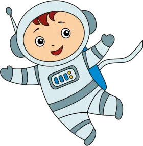 Adorable Space Explorer Cartoon Astronaut Clipart for Kids Learning