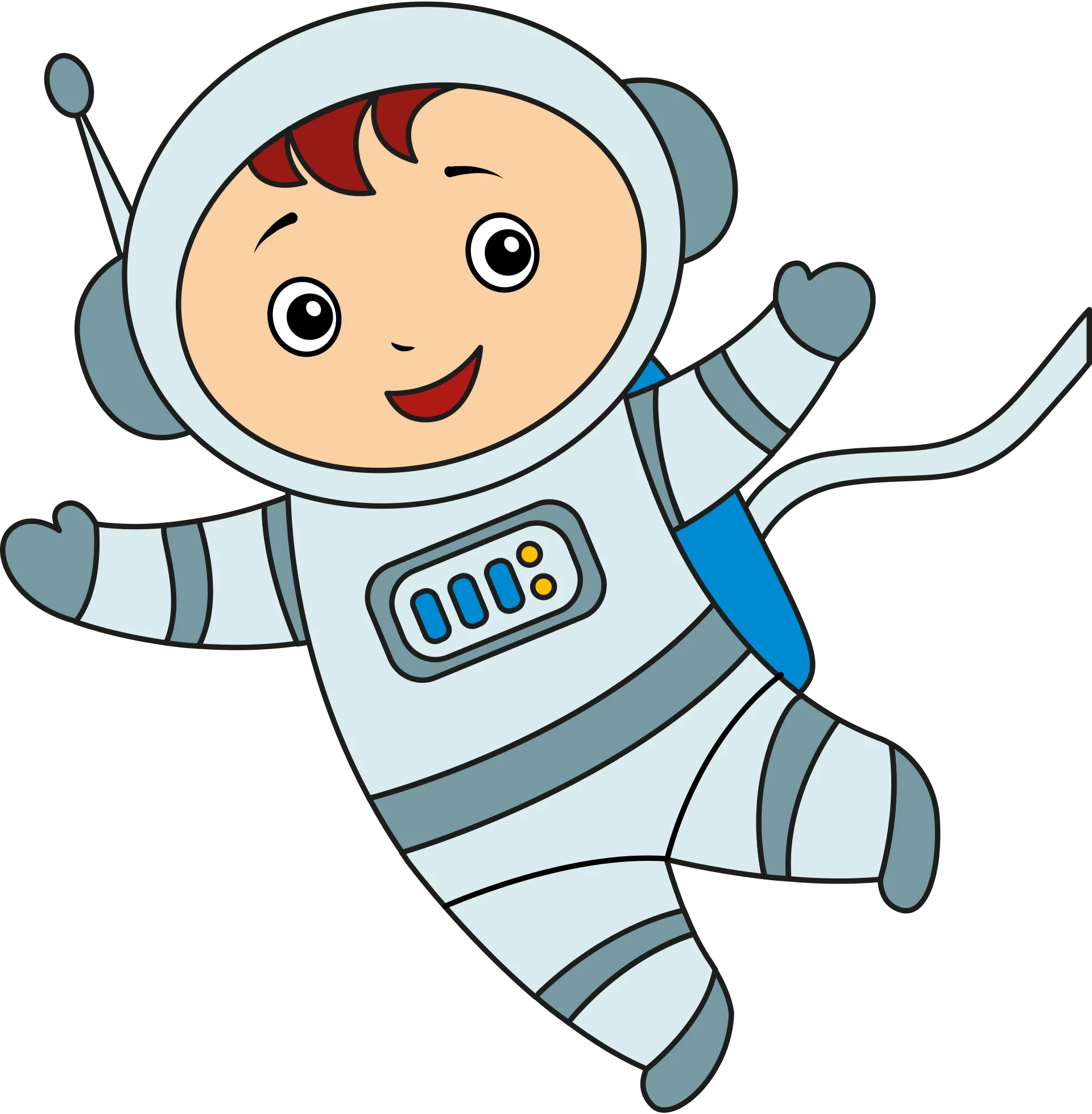 Adorable Space Explorer Cartoon Astronaut Clipart for Kids Learning