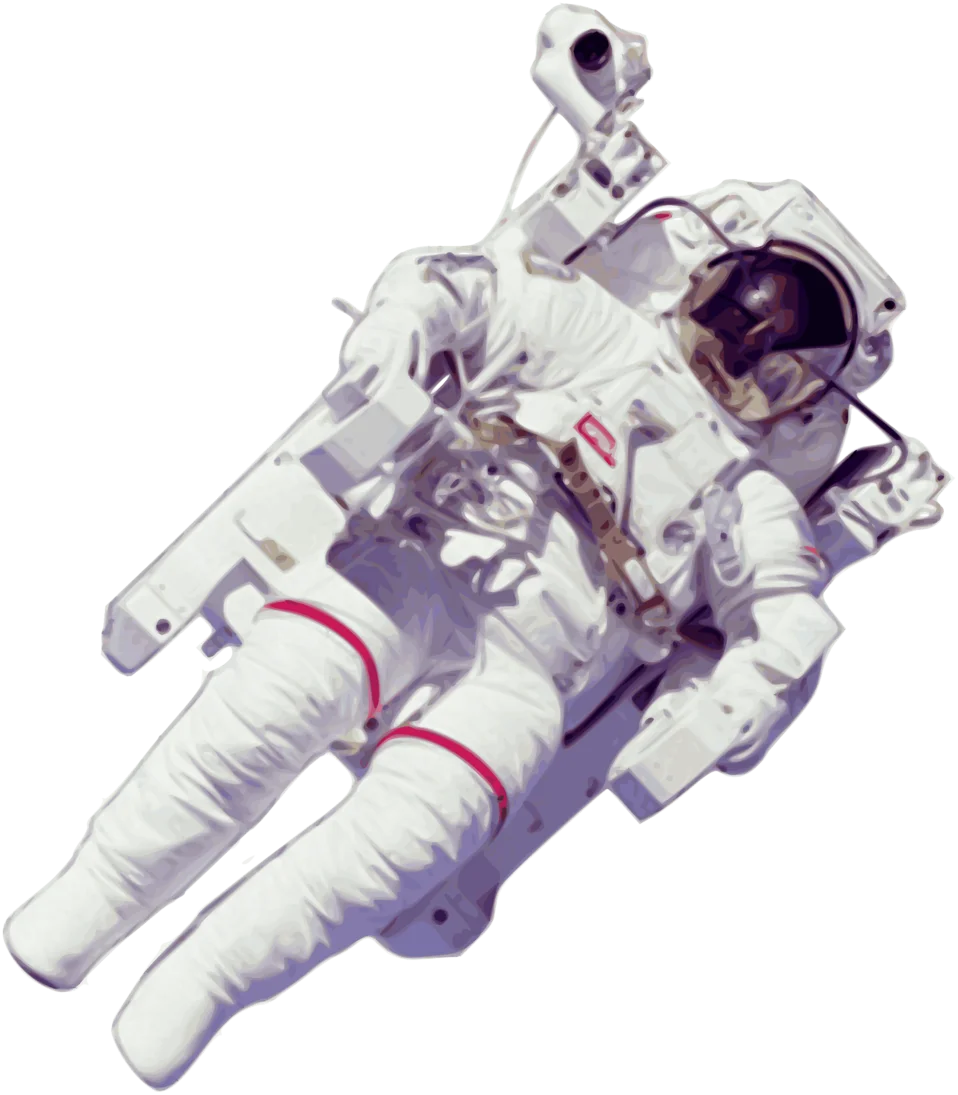 Detailed Astronaut Spacewalk Clipart Illustration of Extraterrestrial Explorer