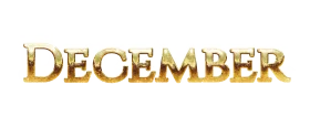 Elegant Golden Metallic December Lettering Clipart with Luxurious Typography