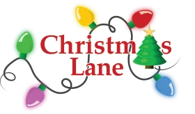 Festive Christmas Lane Clipart with Colorful Twinkling Holiday Lights Design